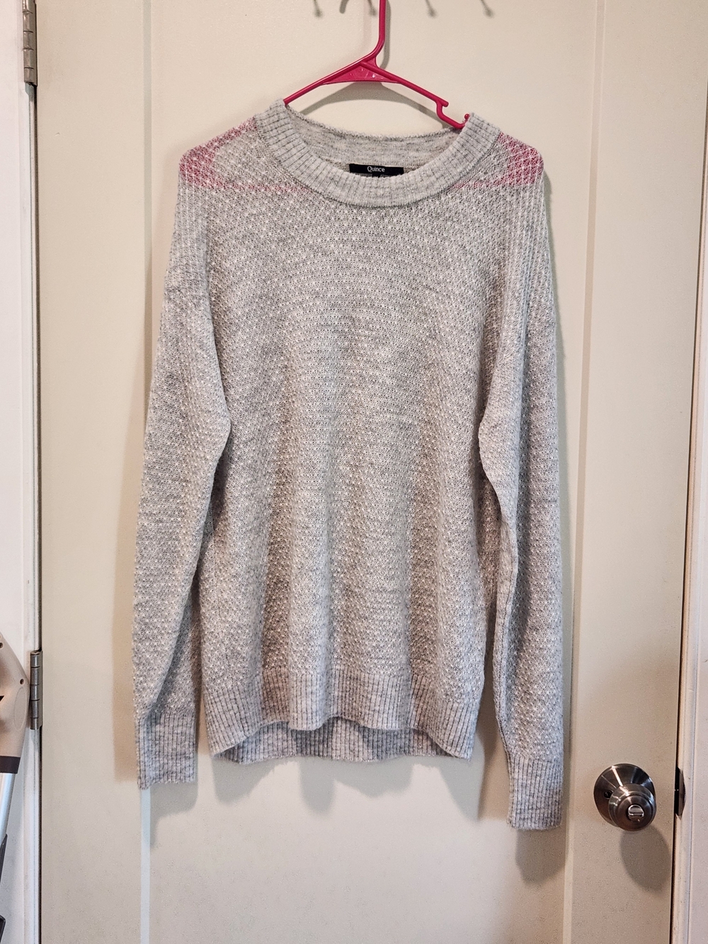 QUINCE Womens Merino Wool Alpaca Blend Knit Crewneck Sweater Grey Gray Medium